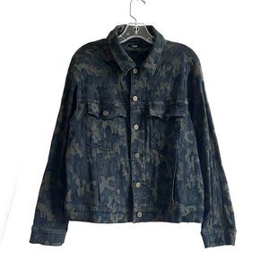 Made Gold army camouflage pattern print denim jacket